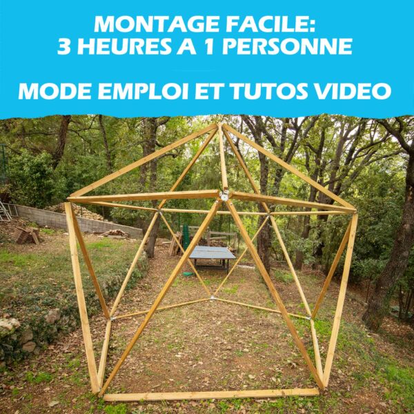 DOMESTAR 1V Dome géodésique: Kit de 11 connecteurs de montage métal acier galvanisé pour dome 1V – Image 2