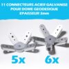 DOMESTAR 1V Dome géodésique: Kit de 11 connecteurs de montage métal acier galvanisé pour dome 1V – Image 4