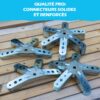 Conectores de cúpula geodésica DOMESTAR F2 2V: kit de 26 conectores de montaje metálicos de acero galvanizado para cúpula de frecuencia 2 - Imagen 7