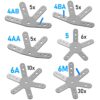 DOMESTAR 3V 5/8 Geodesic Dome Connectors 3V 5/8: Kit of 61 Metal Galvanized Steel Mounting Connectors for Frequency 3 Dome - Image 2