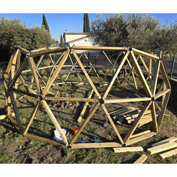 DOMESTAR 3V 5/8 Connecteurs Dôme géodésique 3V 5/8: Kit de 61 connecteurs de Montage métal Acier galvanisé pour dôme fréquence 3 – Image 8