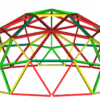 DOMESTAR 3V 3/8 KRUSCHKE INOX: Set mit 46 Metall-Montageverbindern EDELSTAHL A2 für geodätische Domfrequenz 3 Grundplatte