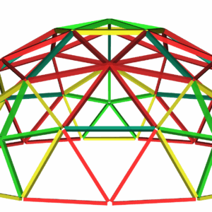 DOMESTAR 3V 3/8 KRUSCHKE INOX: Set mit 46 Metall-Montageverbindern EDELSTAHL A2 für geodätische Domfrequenz 3 Grundplatte