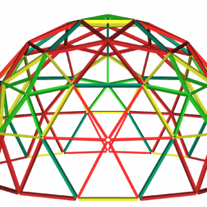 DOMESTAR 3V 5/8 KRUSCHKE 3V 5/8 Geodätische Kuppelverbinder: Kit mit 61 Metallmontageverbindern aus verzinktem Stahl für 3-Frequenz-Flachfußkuppel