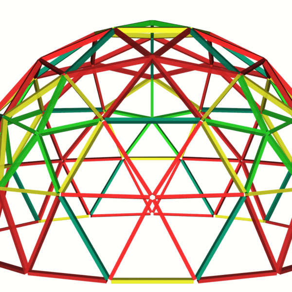 DOMESTAR 3V 5/8 KRUSCHKE Connecteurs Dôme géodésique 3V 5/8: Kit de 61 connecteurs de Montage métal Acier galvanisé pour dôme fréquence 3 à base plate