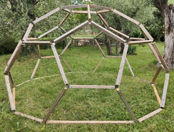 Domestat HEXDOME : 40 Connecteurs Métal pour Dôme Géodésique 3V 5/8 Icosaèdre Tronqué